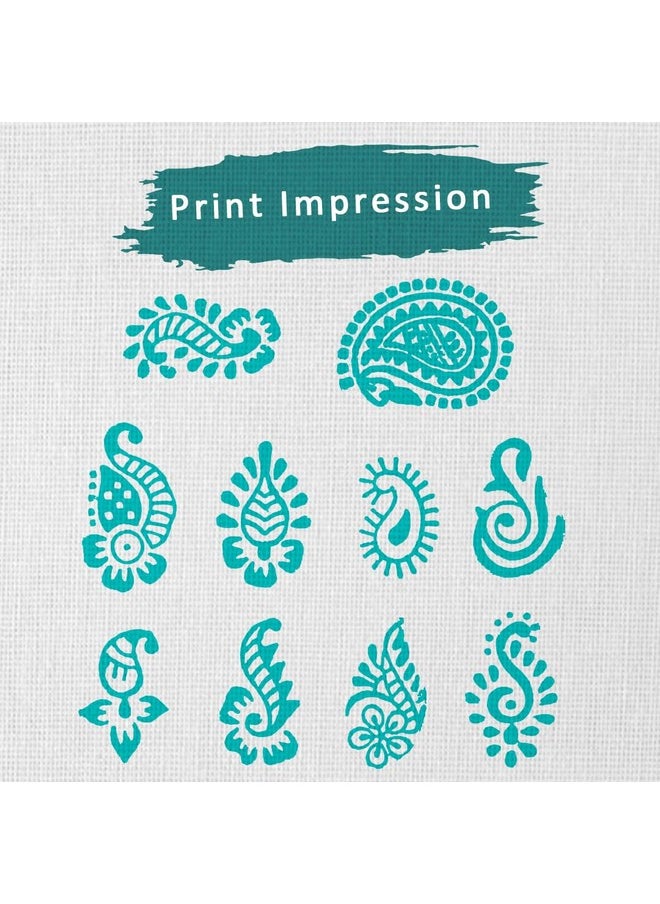 Hashcart Hashcart Wooden Stamp Block, Printing Stamp Design Set | Block for Printing Saree Border | Dresses, Craft Card Making, Scrapbook, Clay Pottery | Set of 10  - Image 3