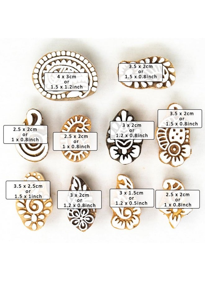 Hashcart Hashcart Wooden Stamp Block, Printing Stamp Design Set | Block for Printing Saree Border | Dresses, Craft Card Making, Scrapbook, Clay Pottery | Set of 10  - Image 4