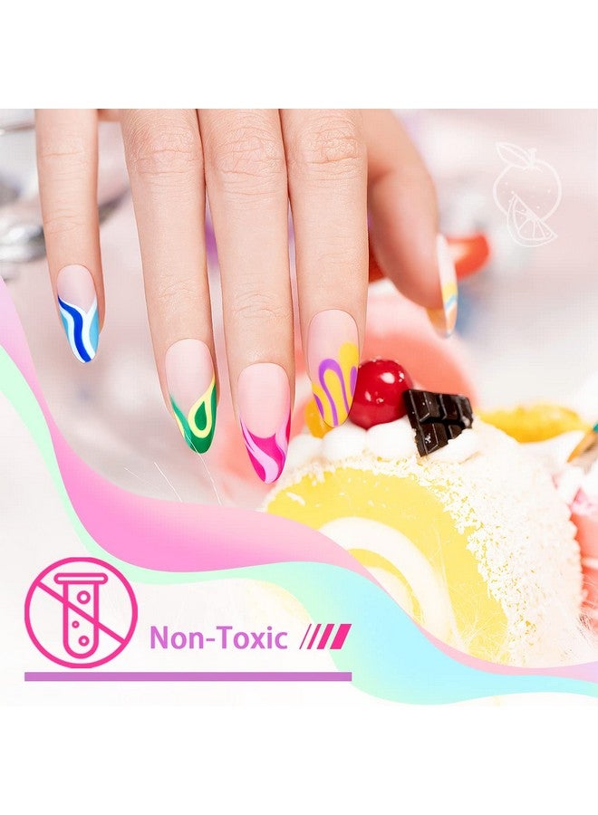 RARJSM Gel Liner Nail Art Polish Set12 Colors Candy Pastel Painting Gel Spring Summer Line Art Gel Built In Thin Skinny Nail Art Brush Soak Off Curing Needed 5Ml For Home Salon Nail Design - Image 4