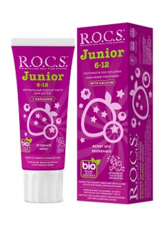 R.O.C.S Fluoride-Free Toothpaste Junior Berry Mix  74 Grams  - Image 1