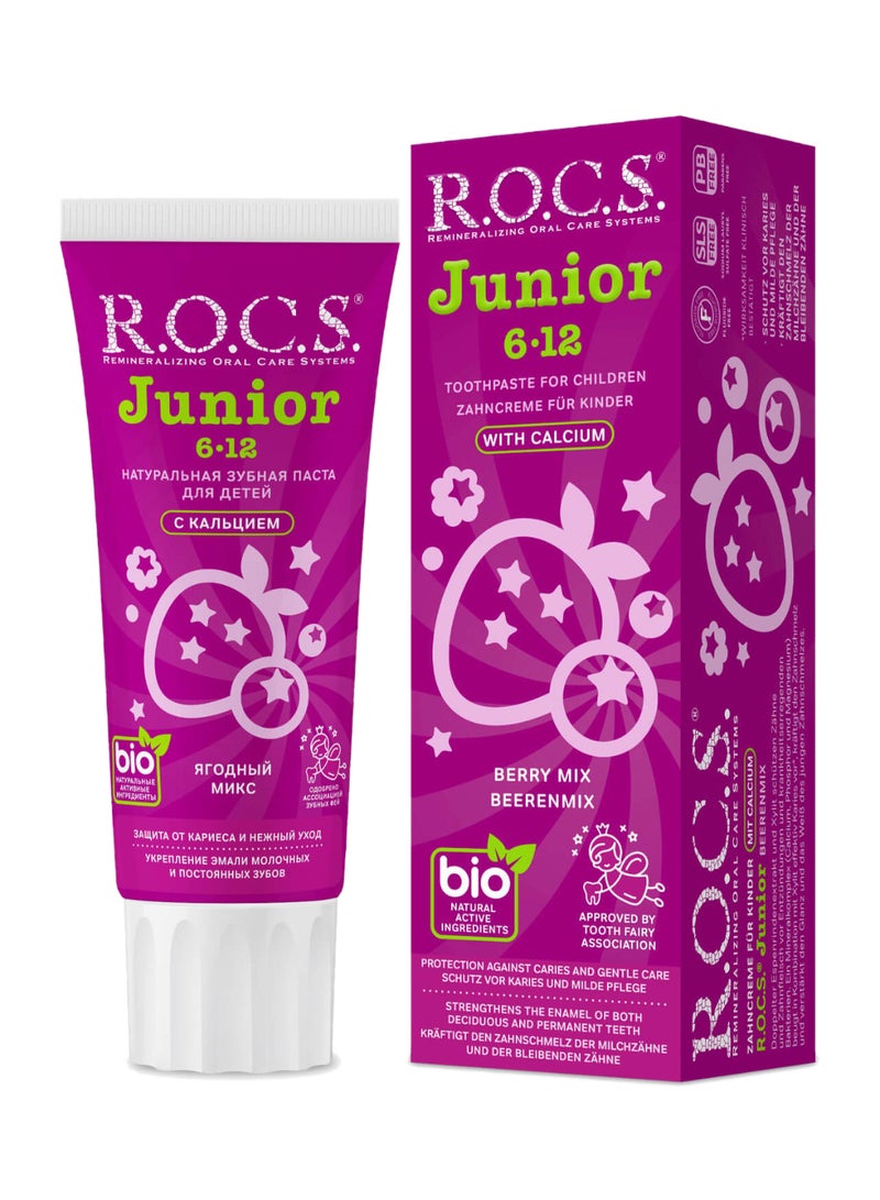 R.O.C.S Fluoride-Free Toothpaste Junior Berry Mix  74 Grams - Image 1