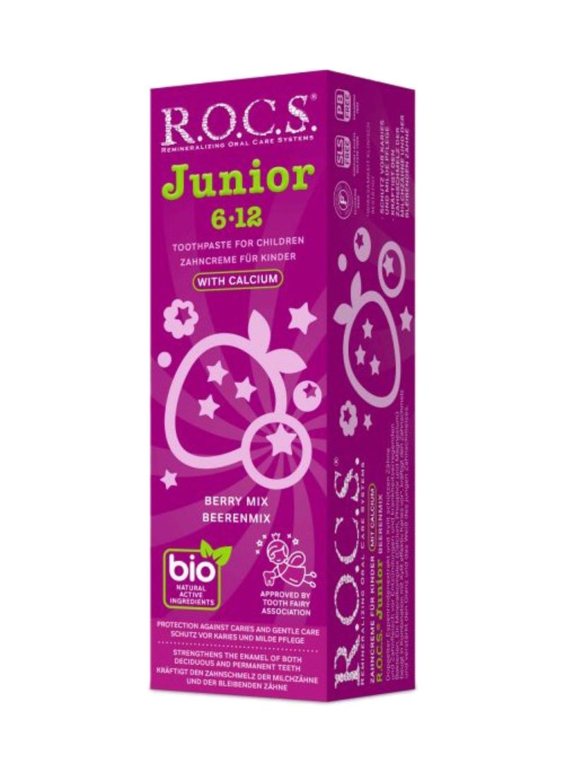 R.O.C.S Fluoride-Free Toothpaste Junior Berry Mix  74 Grams - Image 3