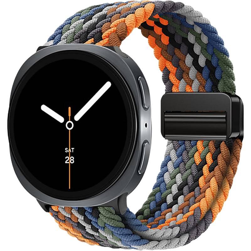Adjustable Loop Strap Smartwatch Band Compatible with Samsung Galaxy Watch 8 with Fit Replacement Strap for Daily Wear Black finish Nylon - Image 1