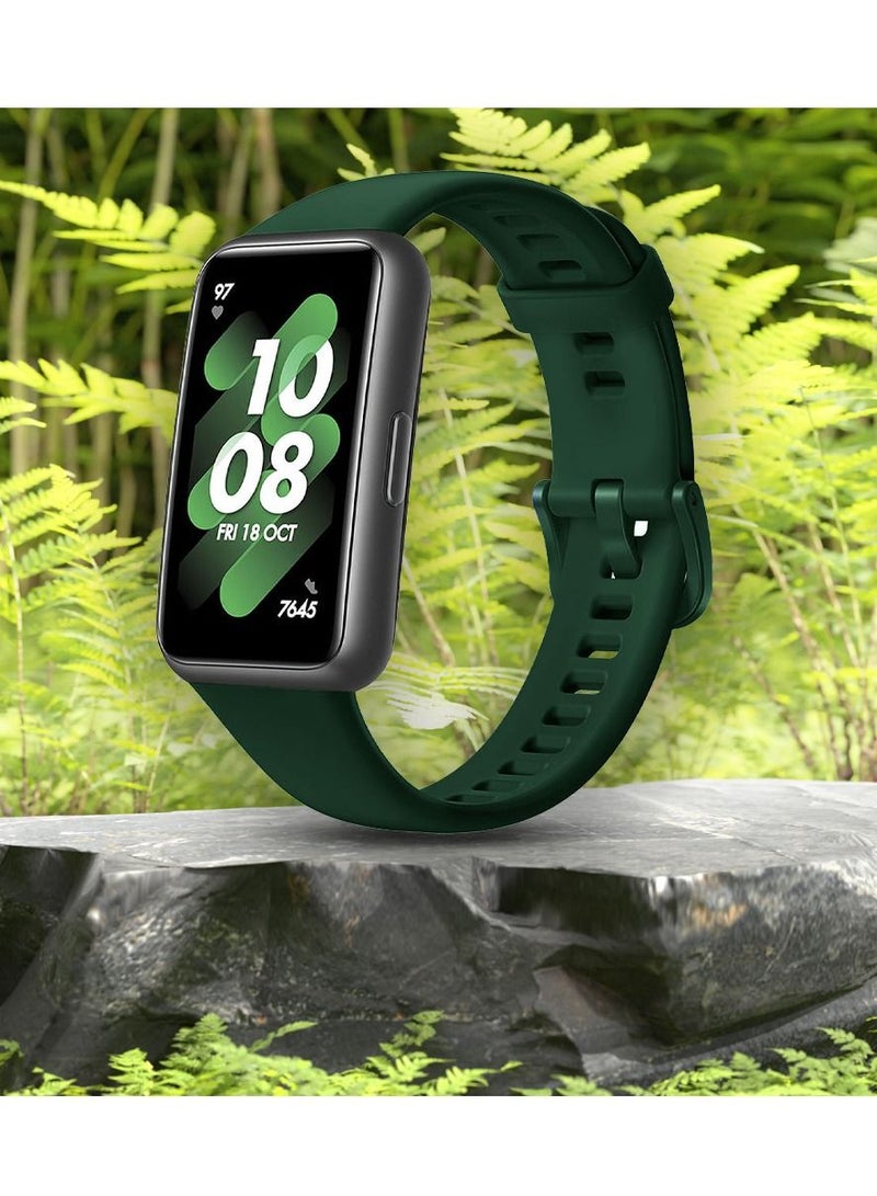 CATANES Huawei Band 7 Watch Band for Men Women Sport Watch Strap Lightweight Silicone Replacement Band Green - Image 3