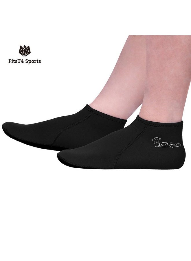 FitsT4 Sports FitsT4 Sports Neoprene Water Socks 3mm Snorkel Fin Anti-Slip Sock Swim Men Women Dive Wetsuit Booties Perfect for Scuba Surfing Kayaking Beach Volleyball Soccer  - Image 2
