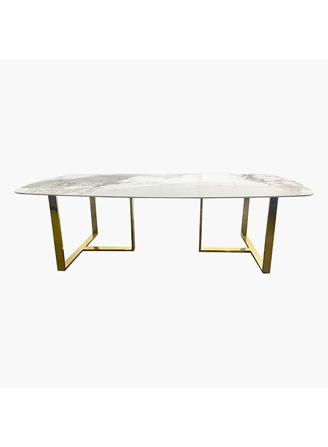 هوم بوكس طقم سفرة بسطح من الحجر الملبد 9 قطع و8 مقاعد من بيرل 110 × 75 × 238 سم - Image 4