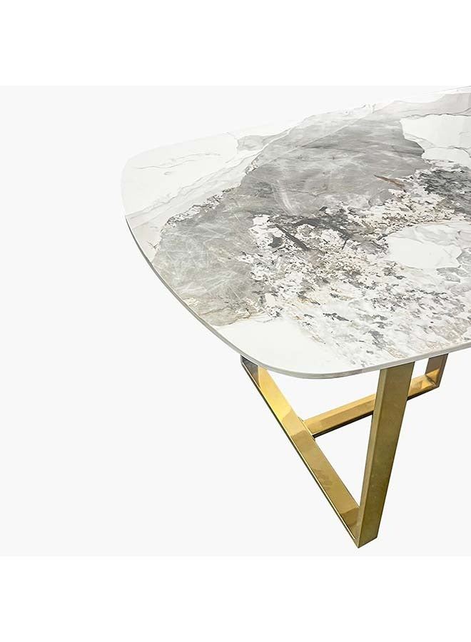 هوم بوكس طقم سفرة بسطح من الحجر الملبد 9 قطع و8 مقاعد من بيرل 110 × 75 × 238 سم - Image 5