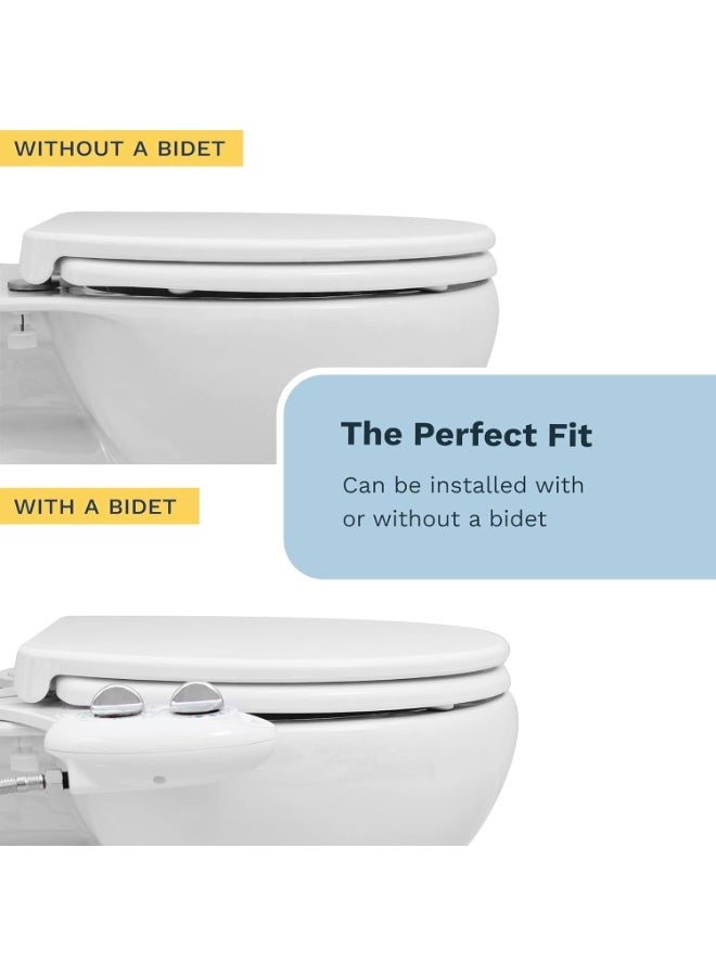Round Comfort Fit Toilet Seat – Slow Close, Quick Release Hinges & Non-Slip Bumpers (White) - Image 3