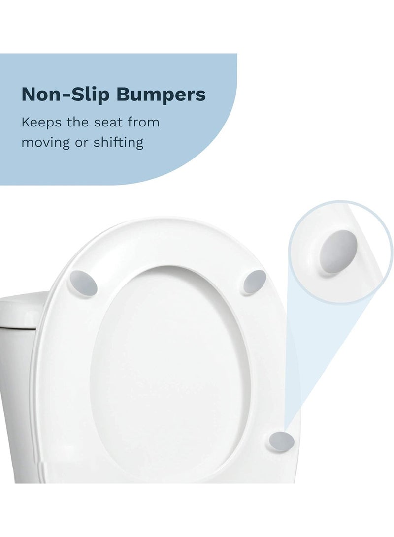 Round Comfort Fit Toilet Seat – Slow Close, Quick Release Hinges & Non-Slip Bumpers (White) - Image 4