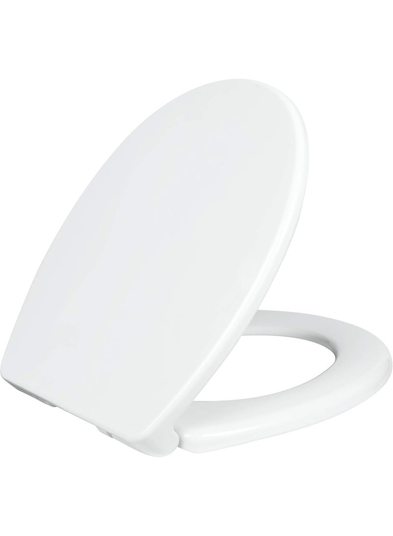 Round Comfort Fit Toilet Seat – Slow Close, Quick Release Hinges & Non-Slip Bumpers (White) - Image 1