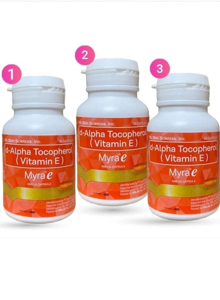 Myra E d-ALPHA Tocopherol(VitaminE)Myra e 400 I.U 90CAPSULE/PACK OF 3 - Image 1