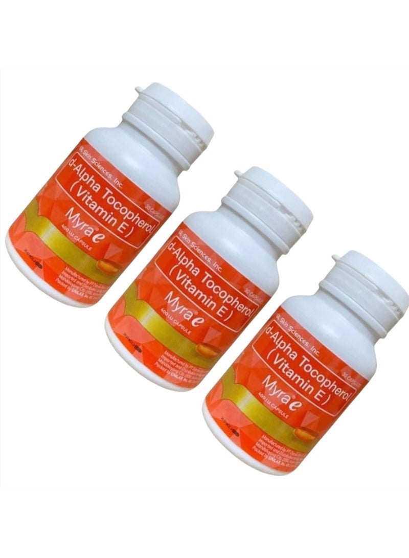 Myra E d-ALPHA Tocopherol(VitaminE)Myra e 400 I.U 90CAPSULE/PACK OF 3 - Image 2