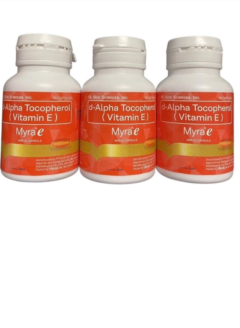 Myra E d-ALPHA Tocopherol(VitaminE)Myra e 400 I.U 90CAPSULE/PACK OF 3 - Image 3