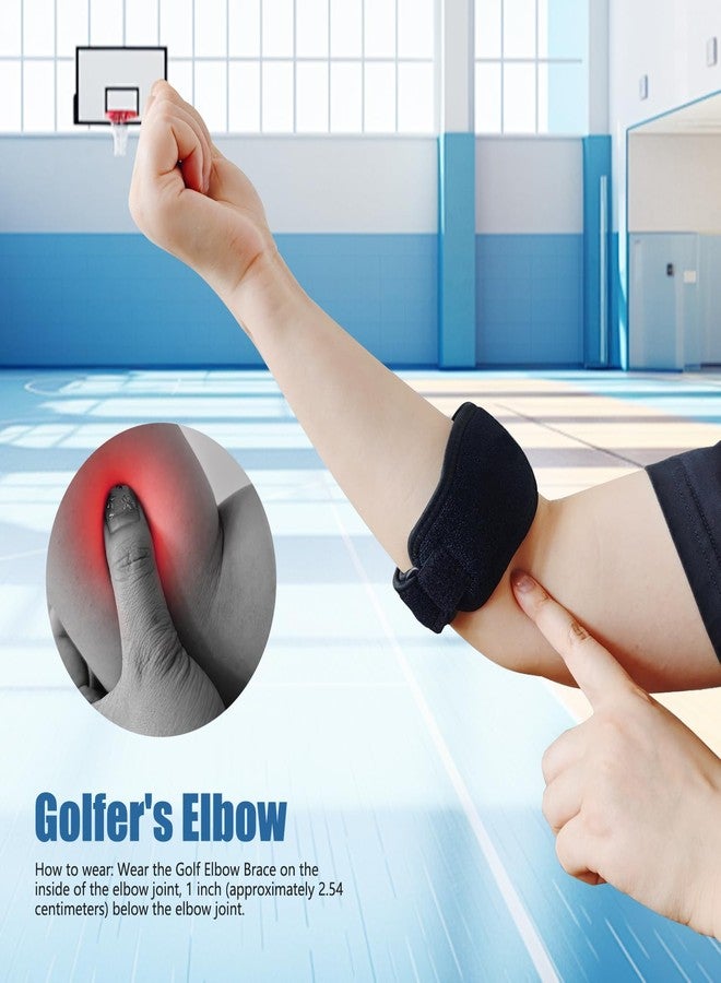 SPLASHGRIP Elbow Brace 2 Pack Men Women Golfers Tennis Pain Relief for Tendonitis Adjustable Elbow Strap with Compression Pad Black - Image 3