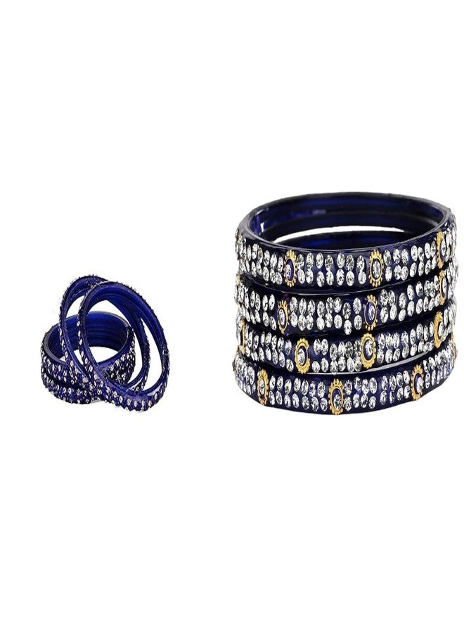 AFAST Modern & Elegant Bangles/Kada for Women & Girls | Combo of 2 Stylish Sets | Perfect for Wedding, Festivals, Parties & Functions | Blue - Image 1