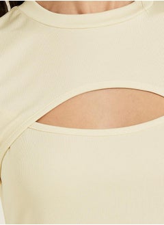 Styli Cut-Out Detail Fitted T-Shirt  - Image 4