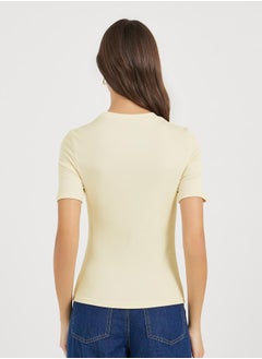 Styli Cut-Out Detail Fitted T-Shirt  - Image 5