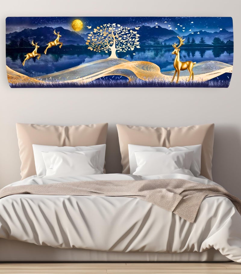 Da Anushi Printed Split Ac Cover Indoor Unit For 1.5 Ton Capacity AC, Inner Unit Ac Cover, All Weather Cover/Attractive Digital Prints/Dustproof/Silken water-resistant Split Ac Cover (Gold Deer) - Image 1