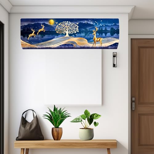 Da Anushi Printed Split Ac Cover Indoor Unit For 1.5 Ton Capacity AC, Inner Unit Ac Cover, All Weather Cover/Attractive Digital Prints/Dustproof/Silken water-resistant Split Ac Cover (Gold Deer) - Image 5