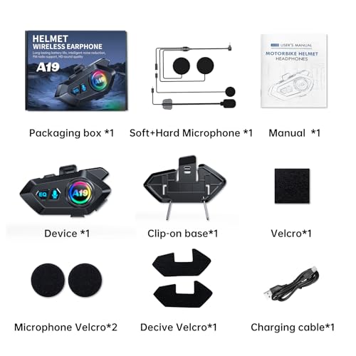 Khptop Motorcycle Bluetooth Helmet Headset Motorcycle Helmet Speakers Automatic Answer Music Control Earphone,120 Hours Playing time High Sound Quality System 1000mAh Suitable All Helmets - Image 5