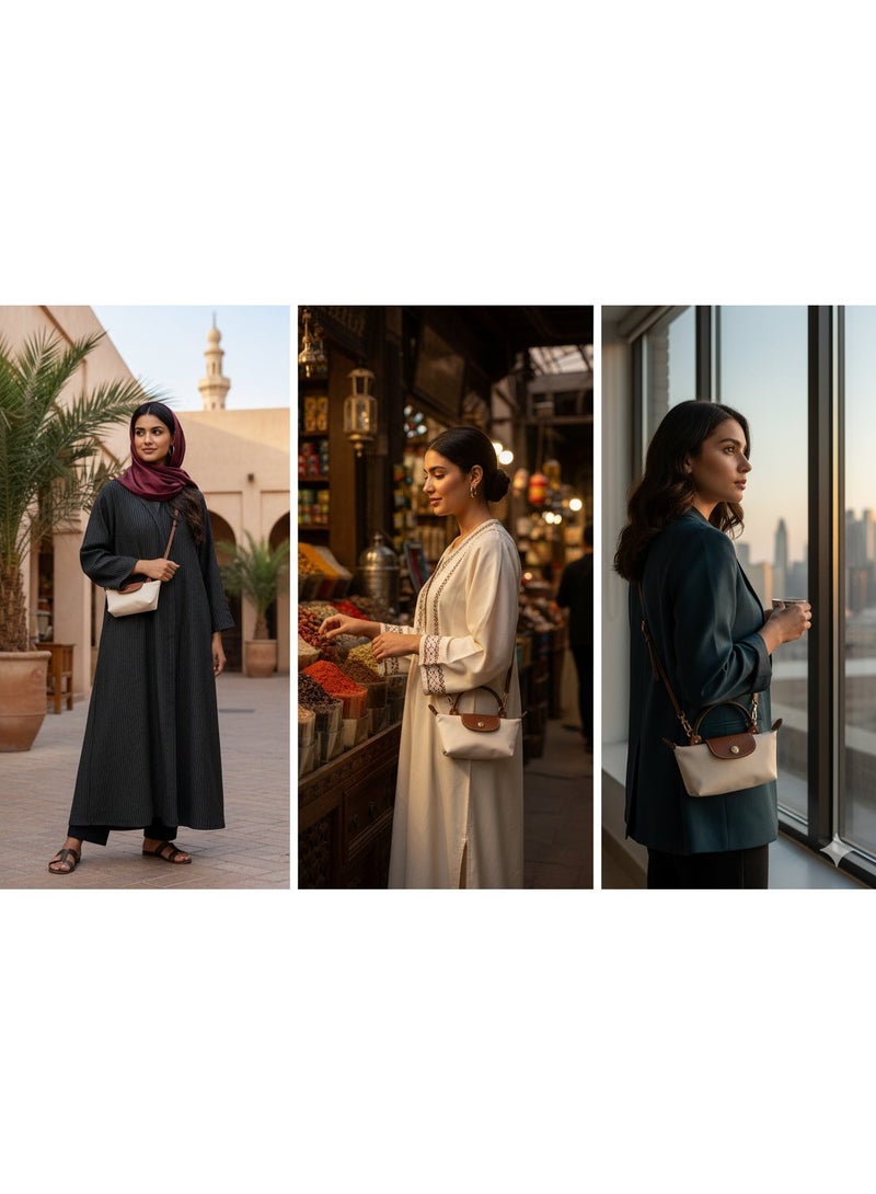 Longchamp French Longchamp Paper White Classic Style Women's Mini handbag,Crossbody Bags,Shoulder Bag Shoulder strap with buckle - Image 2