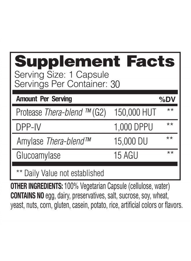ENZYMEDICA , GlutenEase Extra Strength, Digestive Aid for Gluten and Casein Digestion, Vegan, Non-GMO, 30 capsules (30 servings)  - Image 2