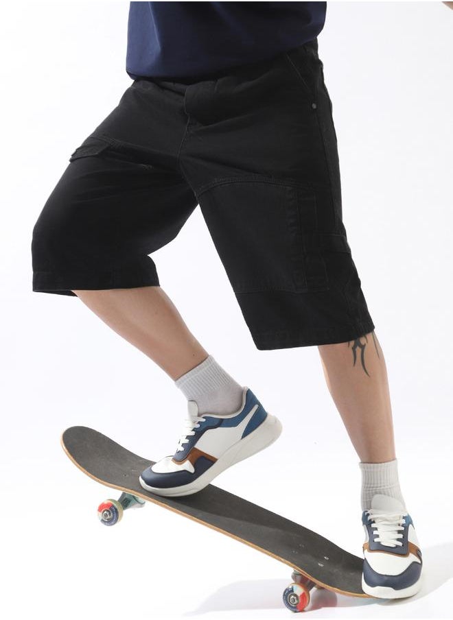 Hubberholme Men Cotton Washed Loose Fit Cargo Shorts  - Image 2