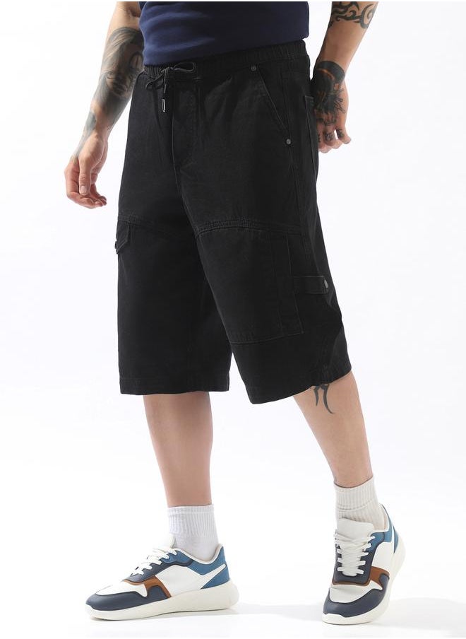 Hubberholme Men Cotton Washed Loose Fit Cargo Shorts  - Image 3