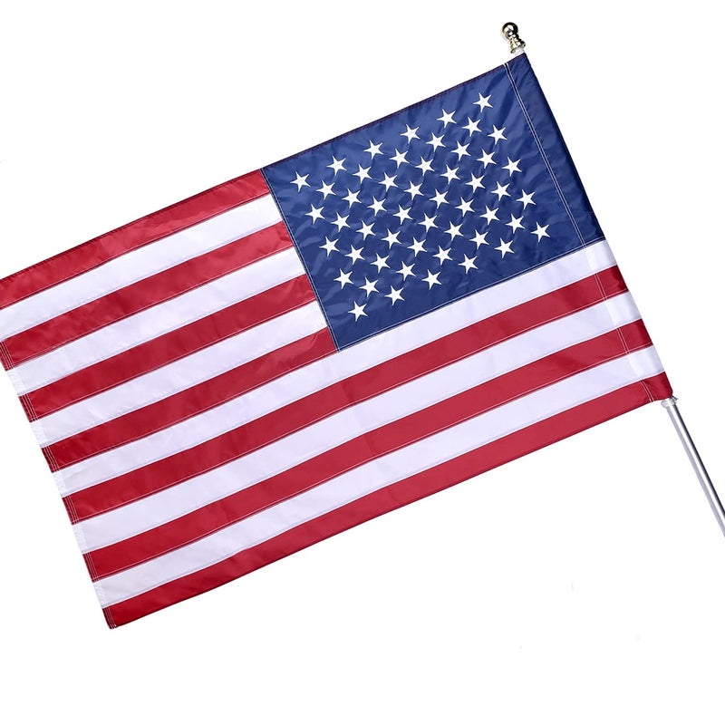 OLYNIK American Flag 3x5 FT Sleeve Banner Style(without Grommets), US Flag fo Outside Outdoor, Embroidered Stars, Sewn Stripes, American Flag Outdoor Heavy Duty - Image 1