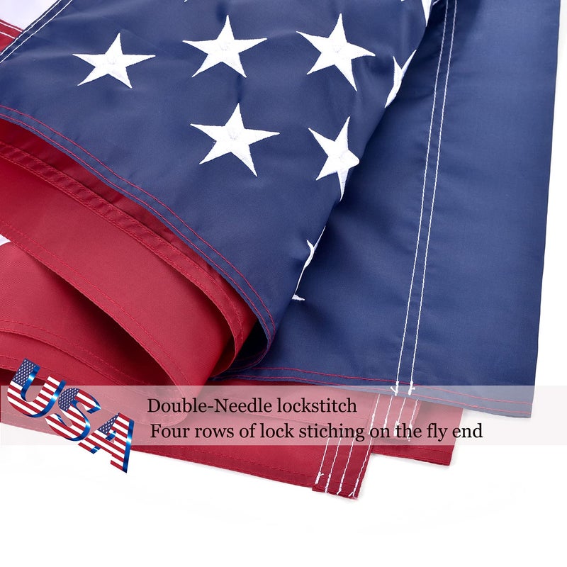 OLYNIK American Flag 3x5 FT Sleeve Banner Style(without Grommets), US Flag fo Outside Outdoor, Embroidered Stars, Sewn Stripes, American Flag Outdoor Heavy Duty - Image 4