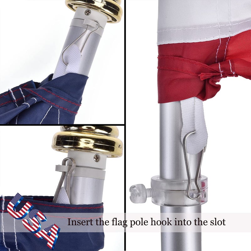 OLYNIK American Flag 3x5 FT Sleeve Banner Style(without Grommets), US Flag fo Outside Outdoor, Embroidered Stars, Sewn Stripes, American Flag Outdoor Heavy Duty - Image 3