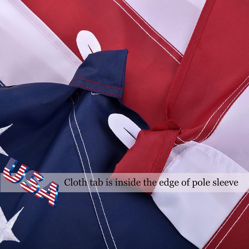 OLYNIK American Flag 3x5 FT Sleeve Banner Style(without Grommets), US Flag fo Outside Outdoor, Embroidered Stars, Sewn Stripes, American Flag Outdoor Heavy Duty - Image 2