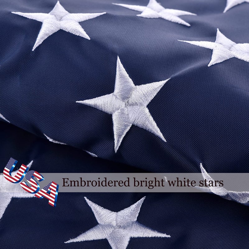 OLYNIK American Flag 3x5 FT Sleeve Banner Style(without Grommets), US Flag fo Outside Outdoor, Embroidered Stars, Sewn Stripes, American Flag Outdoor Heavy Duty - Image 5