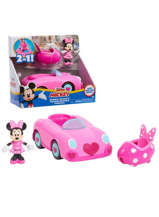 Mickey سيارة ميني ماوس الوردية المتحولة من ديزني جونيور ميكي ماوس فان هاوس - لعبة للأطفال من 3 سنوات فما فوق من جاست بلاي - Image 1