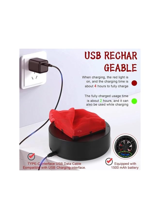 Green Tiger USB Rechargeable 3D Fake Simulated Flame Lamp, Flameless Candles Realistic Electric Flame Light, Portable Campfire Lantern for Party Home, Stage Simulated Flame Holding Torch Light in Hand - Image 5