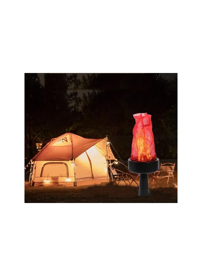 Green Tiger USB Rechargeable 3D Fake Simulated Flame Lamp, Flameless Candles Realistic Electric Flame Light, Portable Campfire Lantern for Party Home, Stage Simulated Flame Holding Torch Light in Hand - Image 4