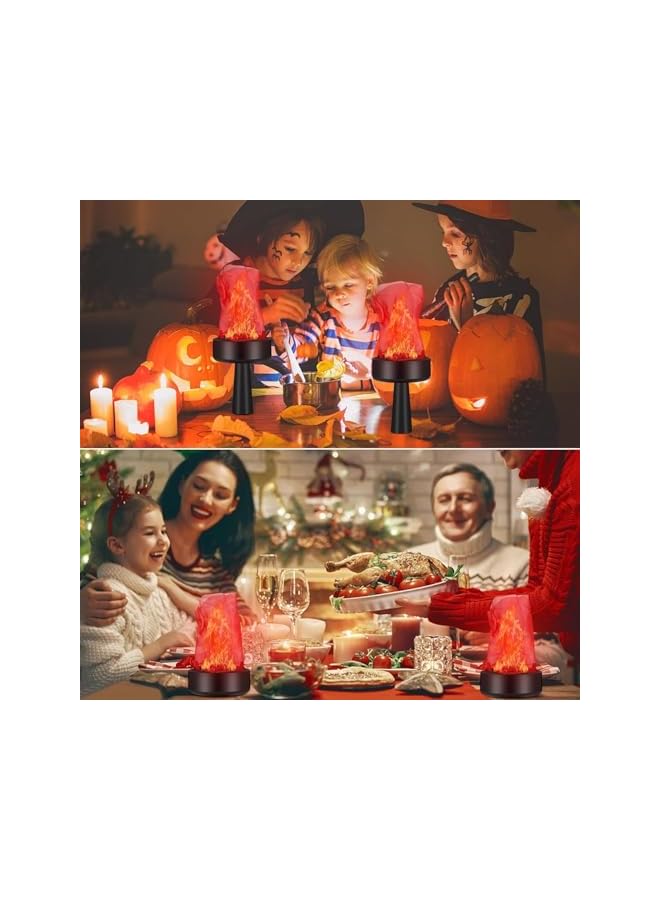 Green Tiger USB Rechargeable 3D Fake Simulated Flame Lamp, Flameless Candles Realistic Electric Flame Light, Portable Campfire Lantern for Party Home, Stage Simulated Flame Holding Torch Light in Hand - Image 2