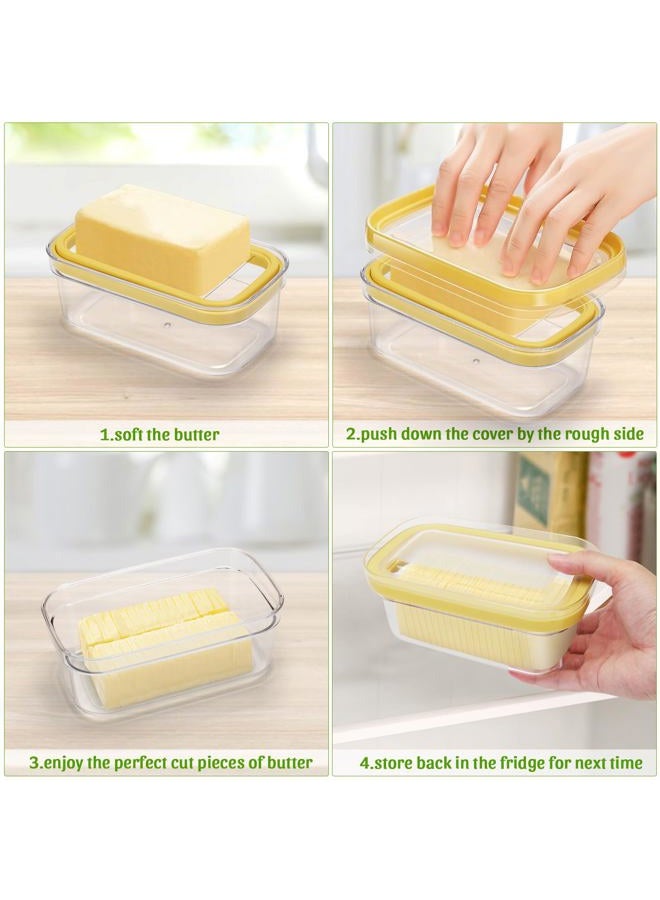 ShineMe Butter Slicer Cutter, Airtight Plastic Butter Dish with Lid, Butter Stick Container with 2pack Forks (280g) - Image 3