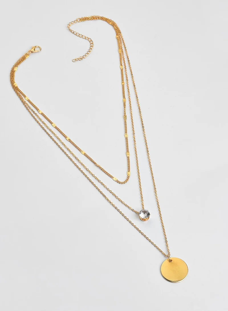 SOHI Contemporary Layered Artificial Necklace Jewellery