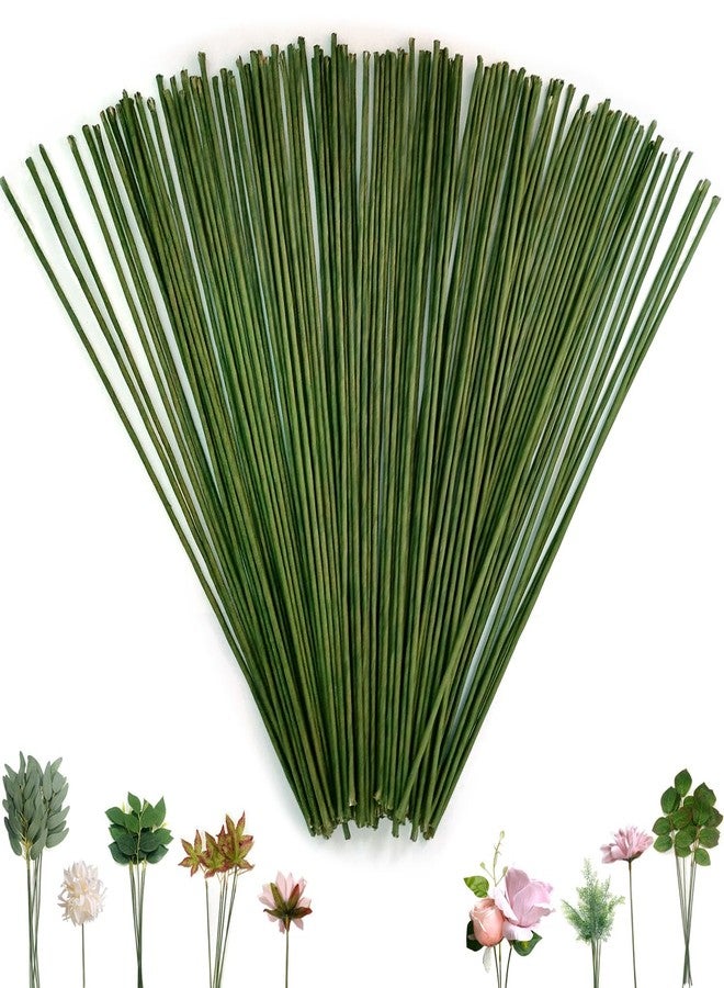 OrgMemory Floral Stem Wire, 100 Pcs, 2 Gauge, 10 Inch, Flower Stems, Artificial Green Crafts Wire Wreath Making Supplies for Flower DIY - Image 1