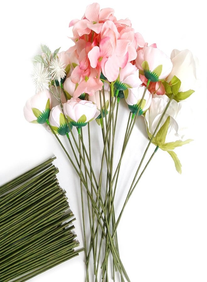 OrgMemory Floral Stem Wire, 100 Pcs, 2 Gauge, 10 Inch, Flower Stems, Artificial Green Crafts Wire Wreath Making Supplies for Flower DIY - Image 3
