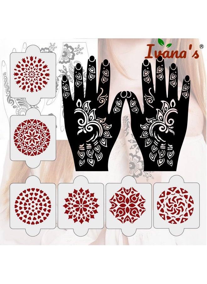 Pack Of 8 Pcs (2 Pcs Heena Stencil Tatto + 6 Pcs Laser Cut Pvc Reusable Heena Stencils), Heena Mehandi Sticker,Mehandi Stickers For Full Hand For Women, Girls And Kids, Easy To Apply,Ivnh-1115 - pzsku/Z26832F811827FD37BEB1Z/45/_/1723297840/ca43ce7f-59f2-4ffc-8567-2c88a421e646