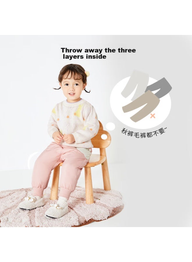 Balabala Baby Down Pants, Children's Long Trousers For Boys And Girls, Winter Wear New Style, Thickened Warm Joggers, Cute And Trendy - Image 2
