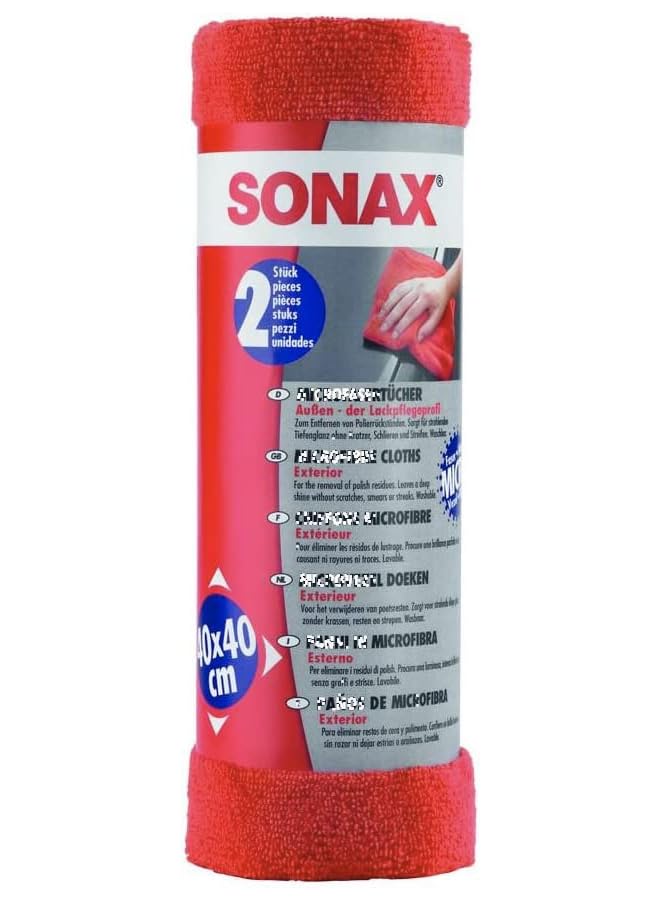 Sonax Red Microfibre Cloth for Exterior (2 pcs), 416 241 - Image 1