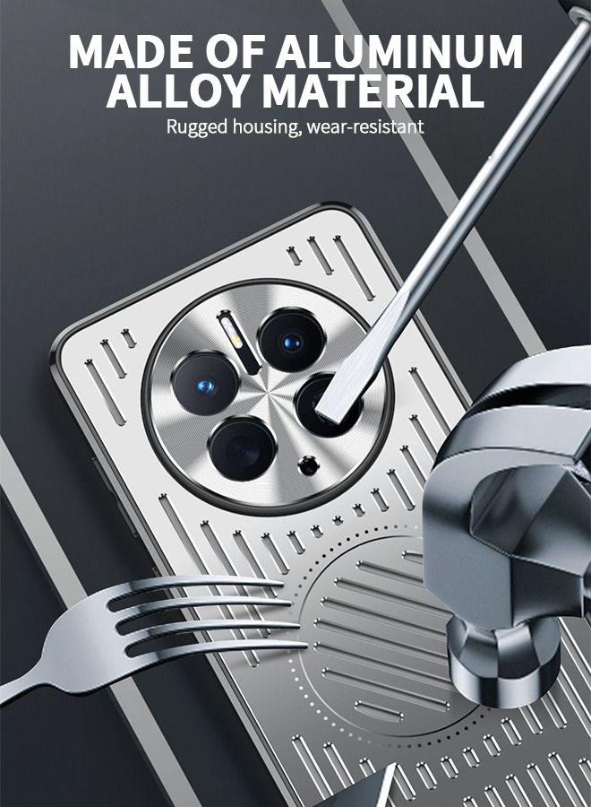 GROIC Compatible with Huawei Mate 50 Pro 6.74'' Ultra Thin Hollow Design Case,Cooling Heat Dissipation Ventilation Channels Lens Protector Cover,Metal Protective Shockproof Phone Shell - Image 3