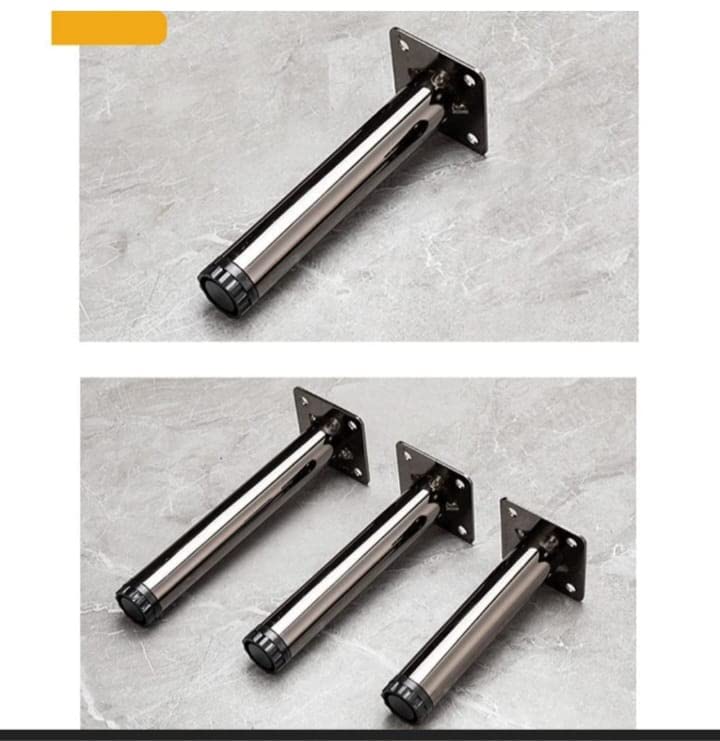Aakash Decor Cabinet Legs 6 Inch 15 Cms Metallic Black Finish Tower Shape Cabinet Legs Set of 4 Mounting Screw Included  - Image 3