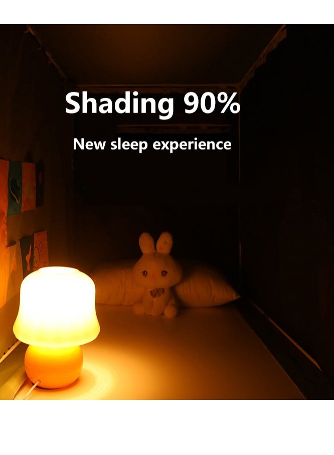 Bluejw Bed Canopy Tents Curtain Blackout Single Bed Tent Student Shading Cloth Canopy Dormitory Mosquito Net Sleep Privacy Protection with Frame for Children Bedroom Black with Cartoon Dolphin Pattern - Image 2