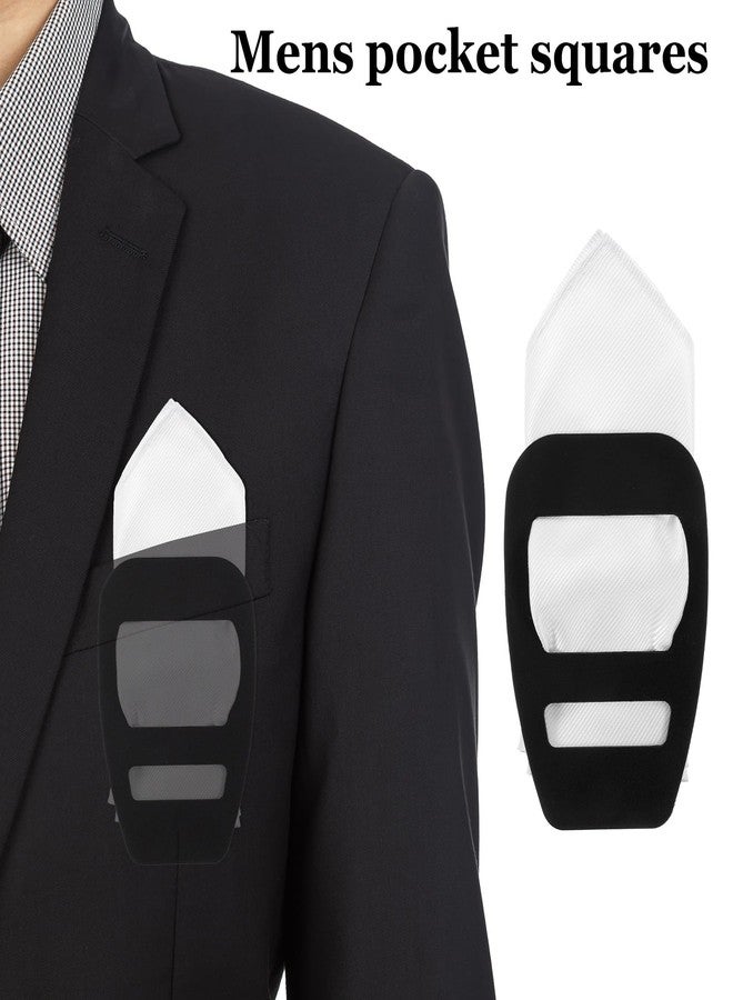 Ymapinc Pocket Squares Holder for Men, Mens Silk White Handkerchief + Black Squares Holder for Men's Suits Jacket Wedding Party Business Meeting Supplies - Image 3