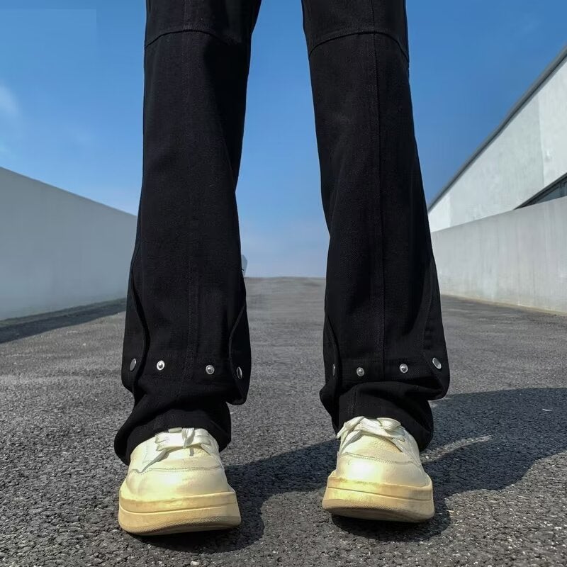 High Street Micro-Lar Jeans Men'S And Women'S Ins Trendy Brand Design Sense Retro Straight Leg Wide Leg Pants - Image 3