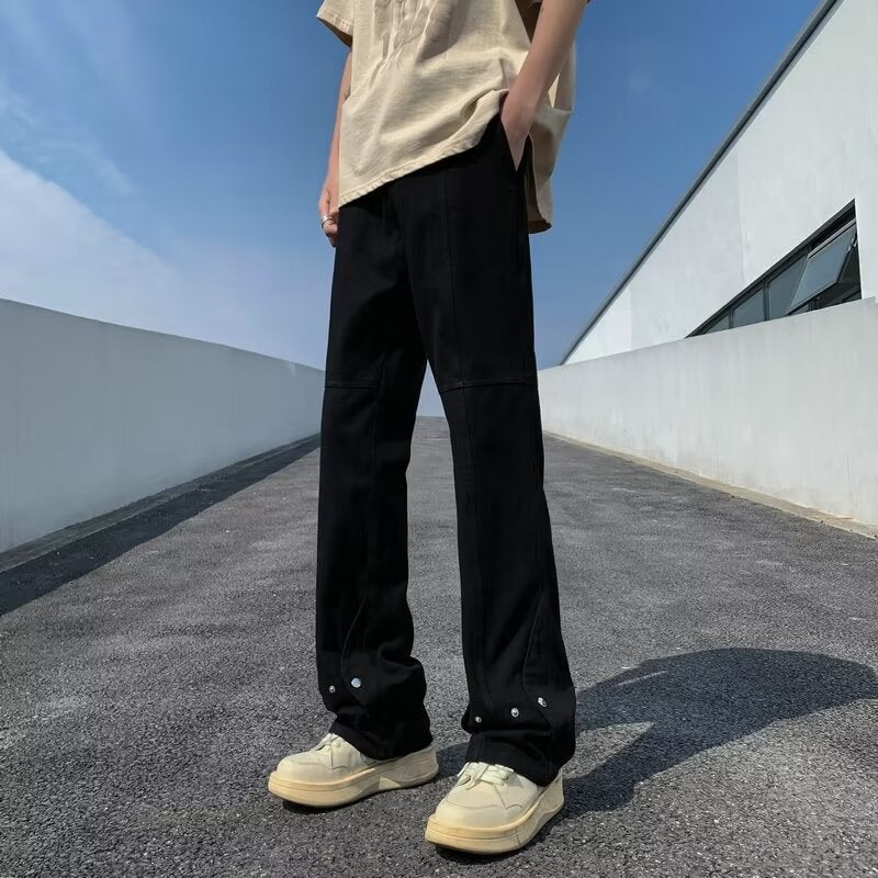 High Street Micro-Lar Jeans Men'S And Women'S Ins Trendy Brand Design Sense Retro Straight Leg Wide Leg Pants - Image 2